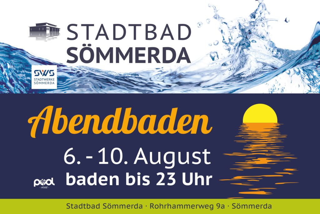 6. bis 10. August Abendbaden im Stadtbad Sömmerda