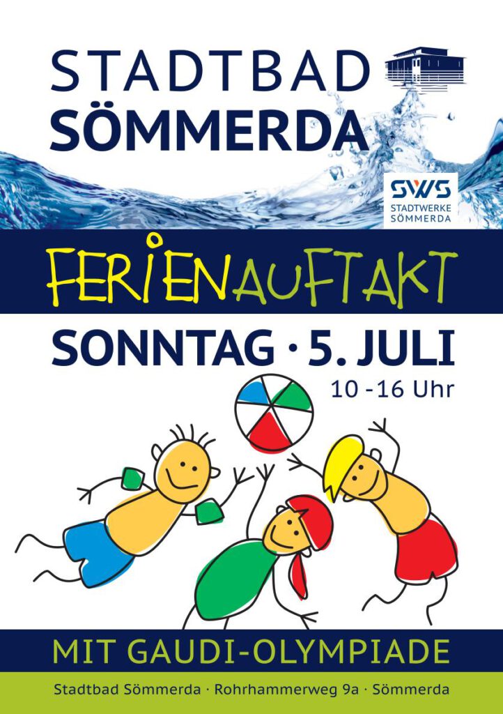 Ferienauftakt im Stadtbad Sömmerda mit Spielmobil, Hüpfburg, Wasserpistole und Seifenblasen